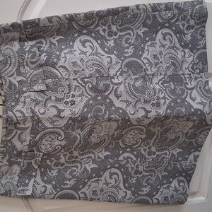 Express Design Studio Paisley Skirt Size 6 Silver Shimmer Mini